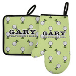 Golf Left Oven Mitt & Pot Holder Set w/ Name or Text
