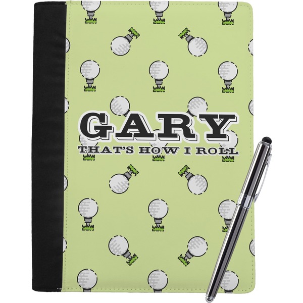 Custom Golf Notebook Padfolio - Large w/ Name or Text