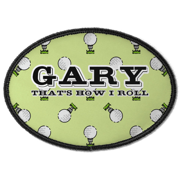 Custom Golf Iron On Oval Patch w/ Name or Text