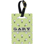 Golf Plastic Luggage Tag - Rectangular w/ Name or Text
