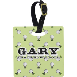 Golf Plastic Luggage Tag - Square w/ Name or Text