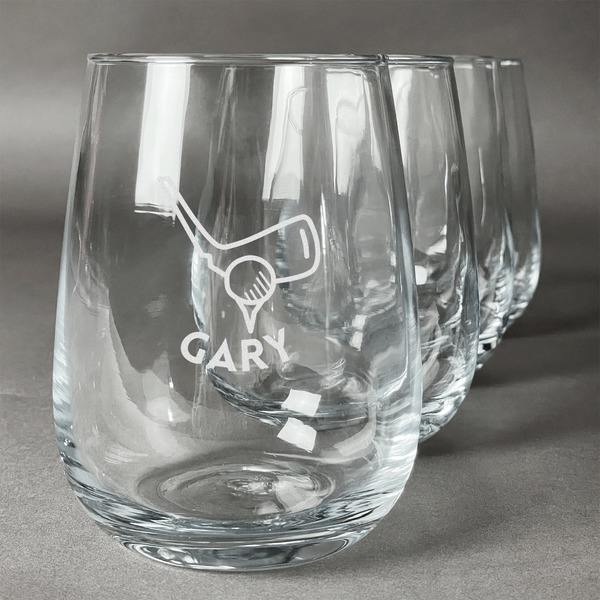 Custom Golf Stemless Wine Glasses (Set of 4) (Personalized)