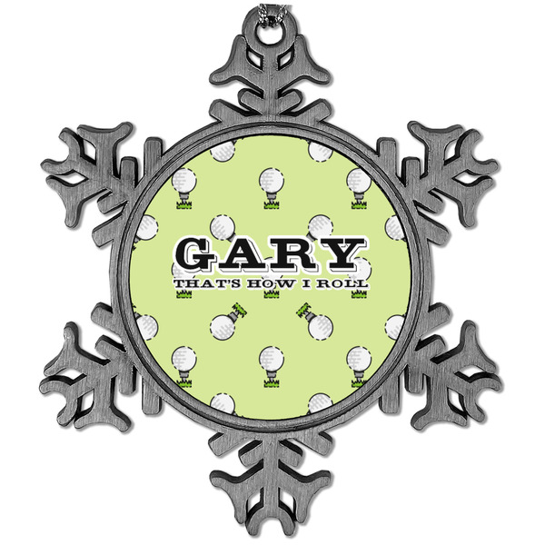 Custom Golf Vintage Snowflake Ornament (Personalized)