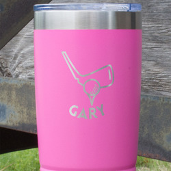 Golf 20 oz Stainless Steel Tumbler - Pink - Single Sided (Personalized)