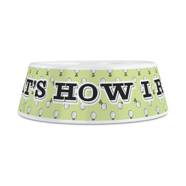 Golf Plastic Dog Bowls - Medium - FRONT