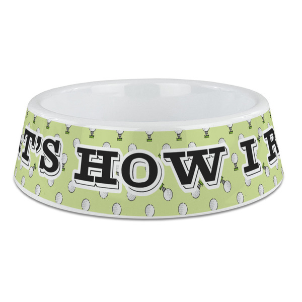 Custom Golf Plastic Dog Bowl - Large (Personalized)