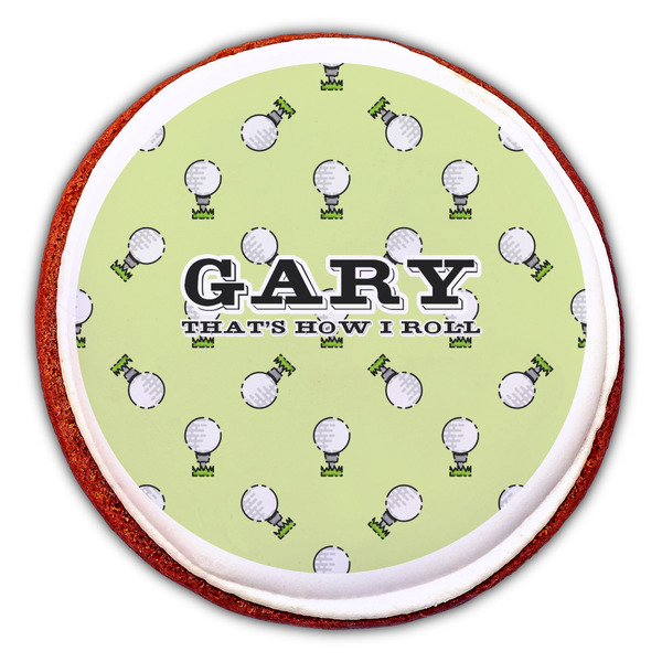 Golf Printed Icing Circle - Large - On Cookie