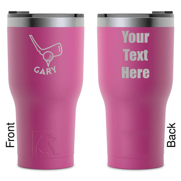 Custom Golf RTIC Tumbler - Magenta - Laser Engraved - Double-Sided (Personalized)