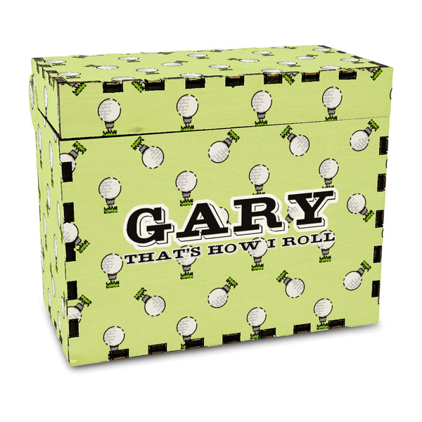 Custom Golf Wood Recipe Box - Full Color Print (Personalized)