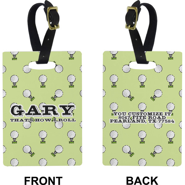 Golf Rectangle Luggage Tag (Front + Back)