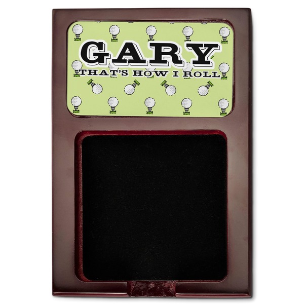Golf Red Mahogany Sticky Note Holder - Flat