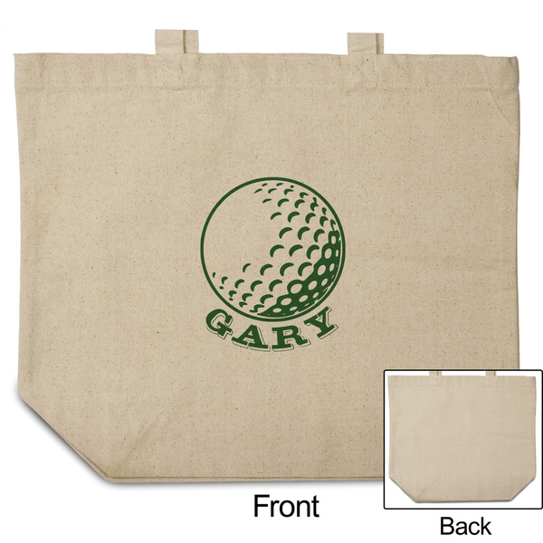 Golf Reusable Cotton Grocery Bag - Front & Back View
