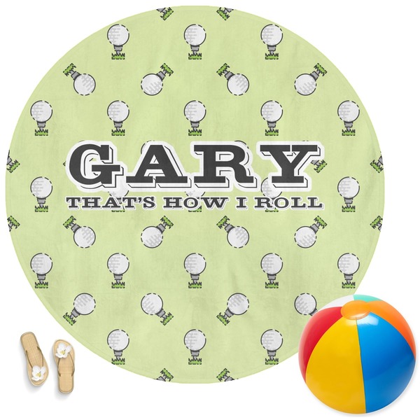 Custom Golf Round Beach Towel (Personalized)