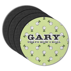 Golf Round Rubber Backed Coasters - Set of 4 (Personalized)