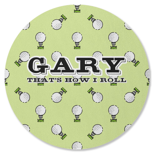 Golf Round Coaster Rubber Back - Single
