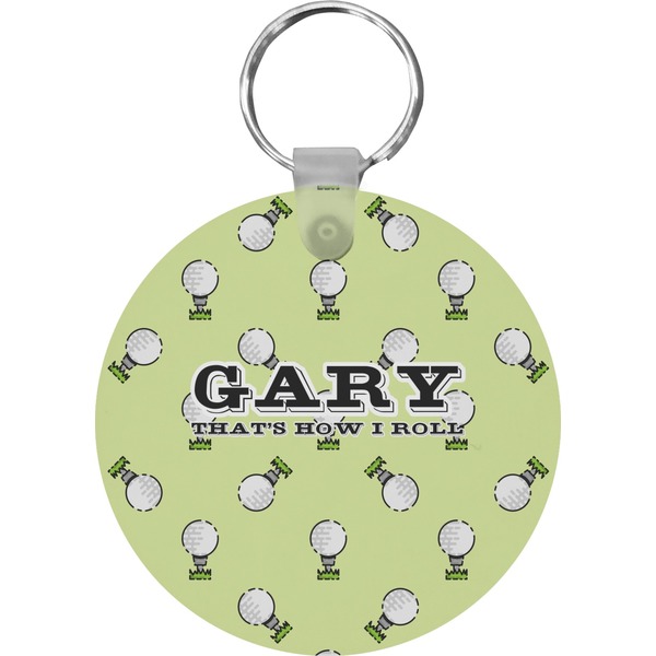 Custom Golf Round Plastic Keychain (Personalized)