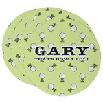 Golf Round Paper Coasters w/ Name or Text