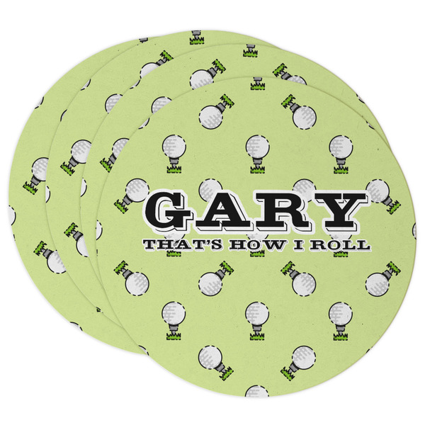 Custom Golf Round Paper Coasters w/ Name or Text