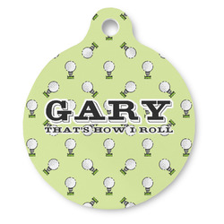 Golf Round Pet ID Tag - Large (Personalized)
