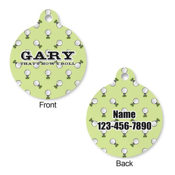Golf Round Pet Tag - Front & Back