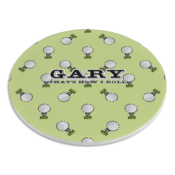 Golf Round Stone Trivet - Angle View