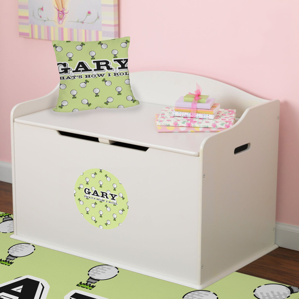 Golf Round Wall Decal on Toy Chest