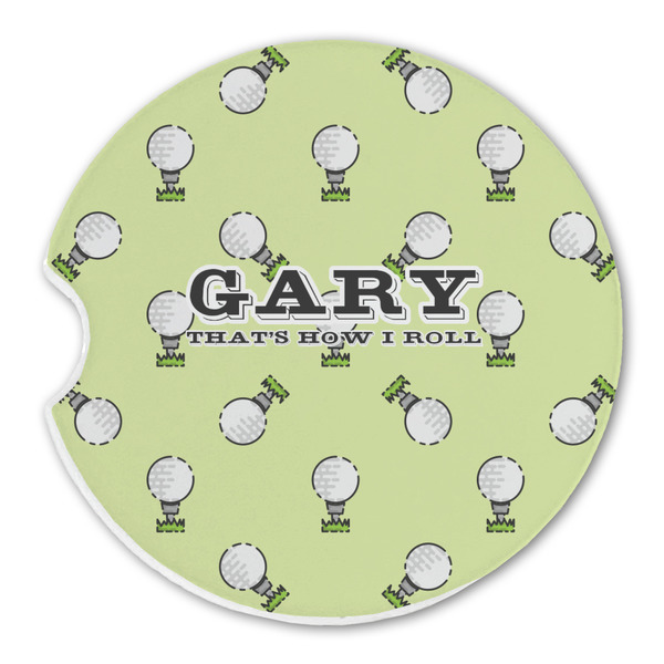 Custom Golf Sandstone Car Coaster - Single (Personalized)