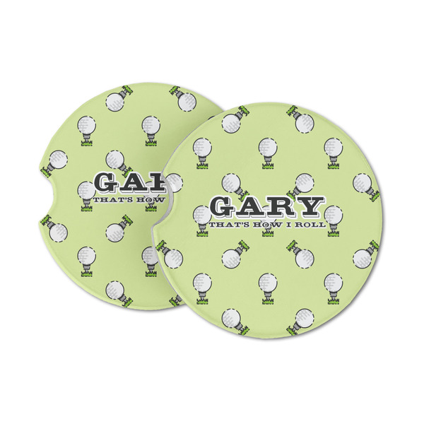 Custom Golf Sandstone Car Coasters - Set of 2 (Personalized)