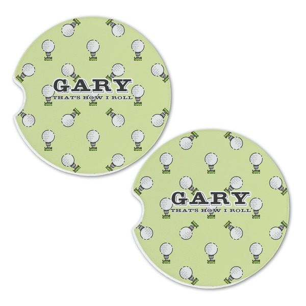 Golf Sandstone Car Coasters - Set of 2
