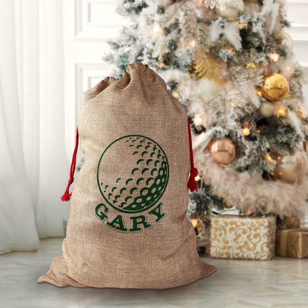 Golf Santa Bag - Front (stuffed)
