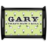 Golf Black Wooden Tray - Large (Personalized)
