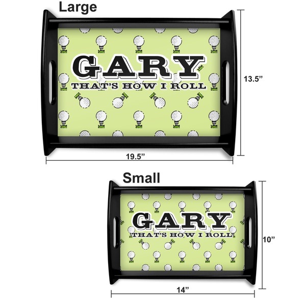 Golf Serving Tray Black Sizes