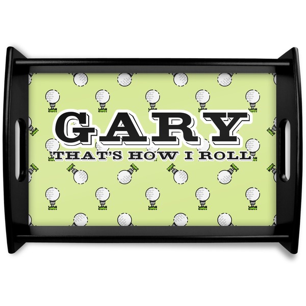Custom Golf Black Wooden Tray - Small (Personalized)