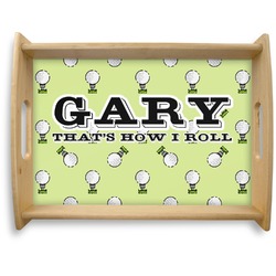 Golf Natural Wooden Tray - Large (Personalized)