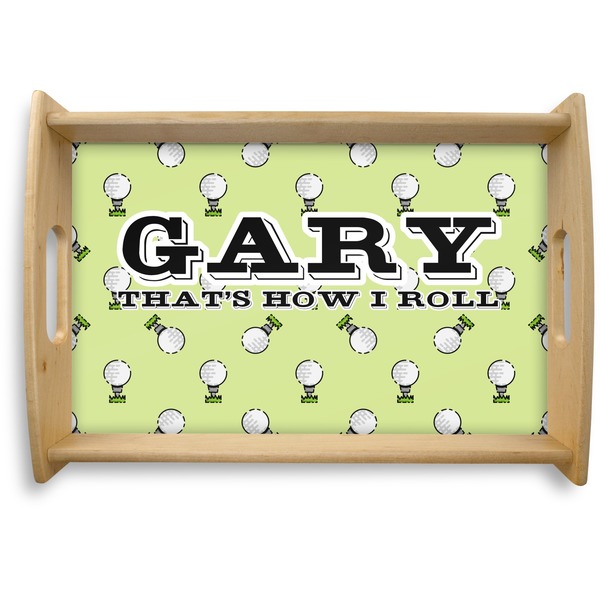 Custom Golf Natural Wooden Tray - Small (Personalized)