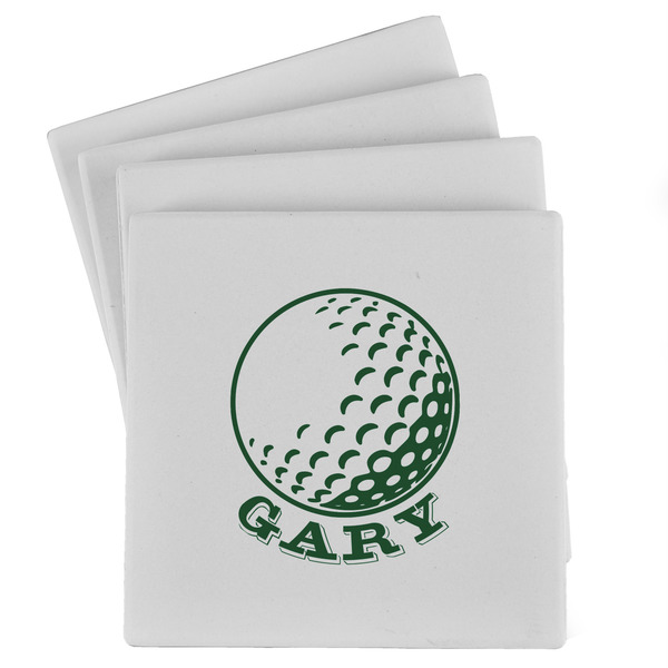 Custom Golf Absorbent Stone Coasters - Set of 4 (Personalized)