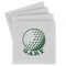 Golf Set of 4 Sandstone Coasters - Front View