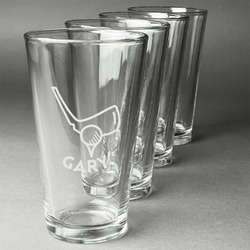 Golf Pint Glasses - Engraved (Set of 4) (Personalized)
