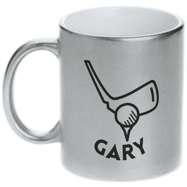 Custom Golf Metallic Silver Mug (Personalized)