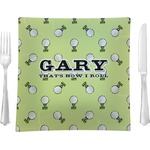 Golf 9.5" Glass Square Lunch / Dinner Plate- Single or Set of 4 (Personalized)
