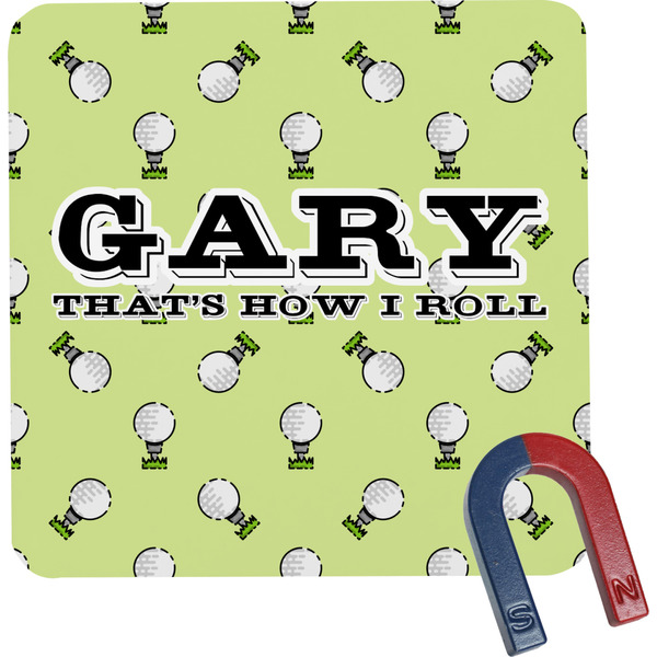 Custom Golf Square Fridge Magnet (Personalized)