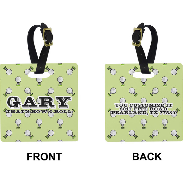Golf Square Luggage Tag (Front + Back)