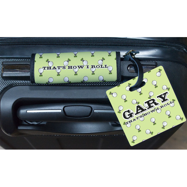 Golf Square Luggage Tag & Handle Wrap - In Context