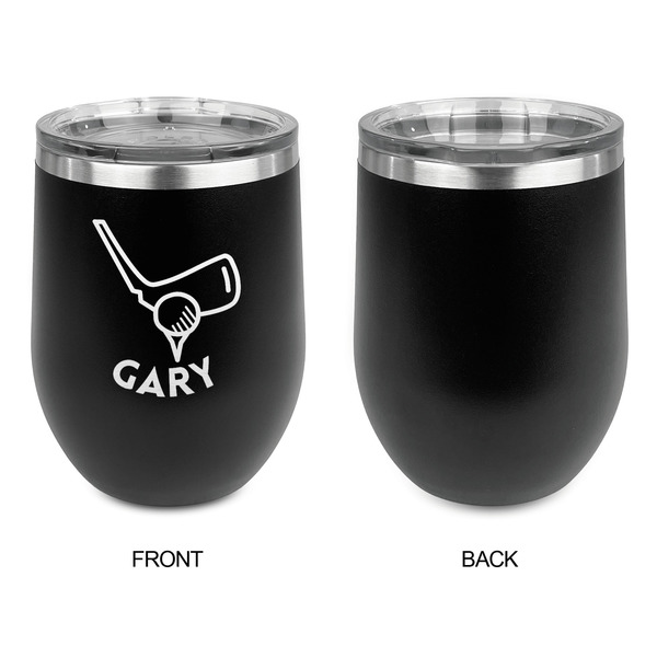 Golf Stainless Wine Tumblers - Black - Single Sided - Approval
