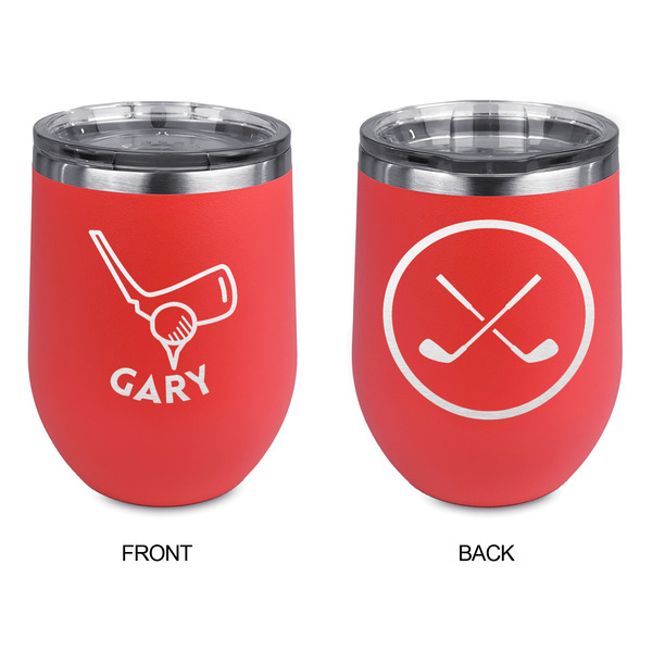 Golf Stainless Wine Tumblers - Coral - Double Sided - Approval