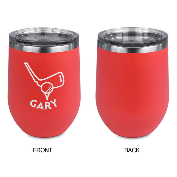 Golf Stainless Wine Tumblers - Coral - Single Sided - Approval