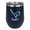 Golf Stainless Wine Tumblers - Navy - Single Sided - Front