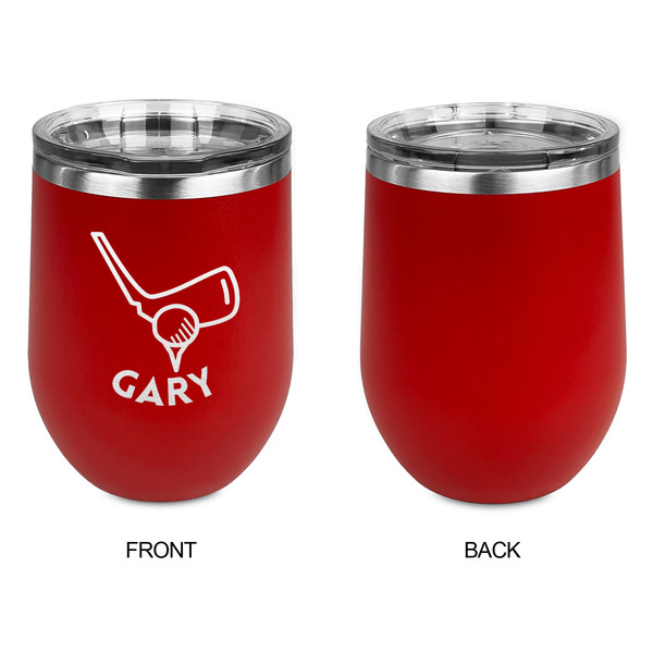 Golf Stainless Wine Tumblers - Red - Single Sided - Approval