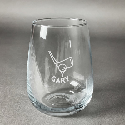 Golf Stemless Wine Glass (Single) (Personalized)