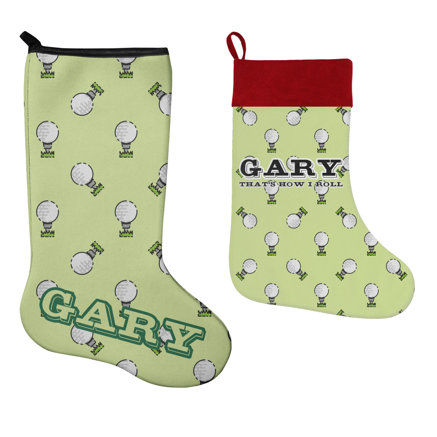 Golf Christmas Stocking DoubleSided (Personalized) YouCustomizeIt